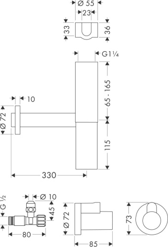 Сифон для раковины Axor Flowstar 51304000 фото 4