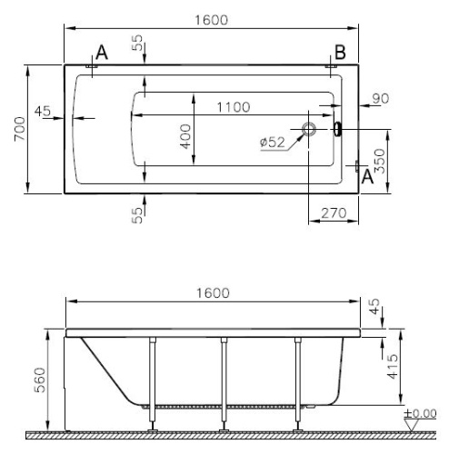 Акриловая ванна VitrA Neon 160x70 фото 4 Акриловая ванна VitrA Neon 160x70 фото 4