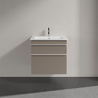 Мебель для ванной Villeroy & Boch Venticello 60 truffle grey, с белыми ручками