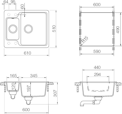 Мойка кухонная Schock Cambridge 60 эверест