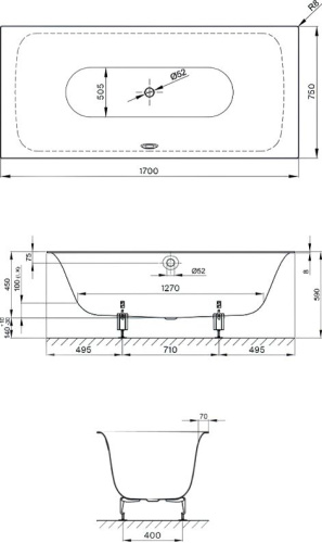 Стальная ванна Bette Lux 170x75 с самоочищающимся покрытием фото 6 Стальная ванна Bette Lux 170x75 с самоочищающимся покрытием фото 6