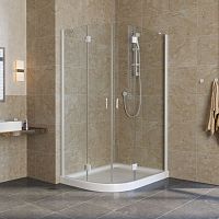 Душевой уголок Vegas Glass AFS-F Lux 110*100 01 01 R профиль белый, стекло прозрачное