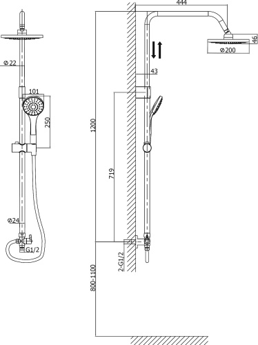 Душевая стойка Rush Bella BL4535-111 фото 2