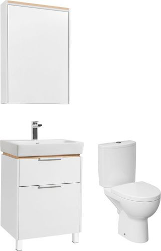 Комплект Унитаз-компакт Cersanit Parva new clean on с микролифтом + Мебель для ванной STWORKI Дублин 60 фото 14