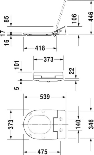 Крышка-сиденье Duravit ME by Starck 611000 002000300 с микролифтом, функция биде фото 5