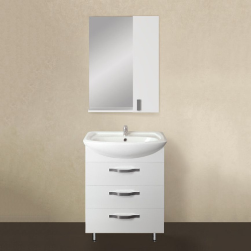 Мебель для ванной 1MarKa Вита 65Н с 3 ящиками, белый глянец фото 3