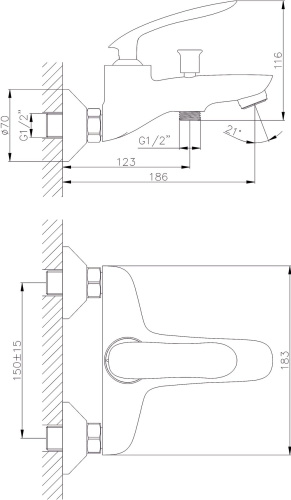 9 470 руб. Смеситель Rush Island IS6535-44 для ванны с душем фото 4 Смеситель Rush Island IS6535-44 для ванны с душем фото 4