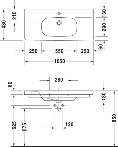 Тумба с раковиной Duravit XBase 100 белая фото 5