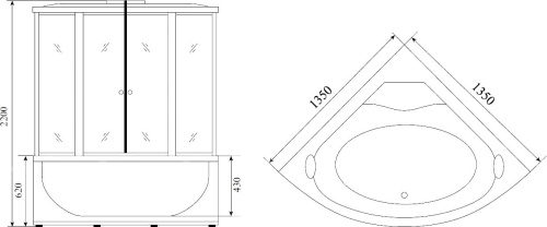 Душевой бокс Timo Lux T-7735 фото 39