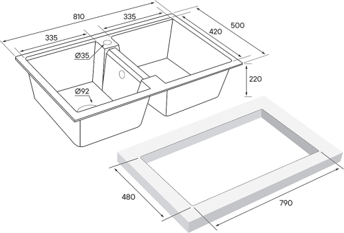 18 150 руб. Мойка кухонная Paulmark PM238150-BLM черный металлик фото 3 Мойка кухонная Paulmark PM238150-BLM черный металлик фото 3