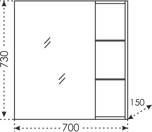 Зеркало-шкаф СанТа Дублин 70 универсальный фото 3