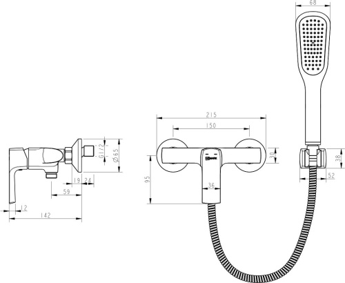 Смеситель Lemark Ursus LM7203BL для душа фото 2