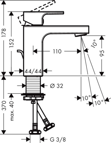 Смеситель Hansgrohe Vernis Shape 71568000 для раковины, хром фото 3