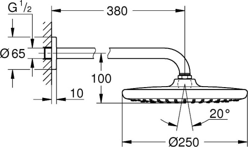 Верхний душ Grohe Tempesta 250 26663000 фото 4