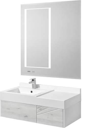 Мебель для ванной AQUATON Сакура 100 L, ольха наварра, белая фото 7