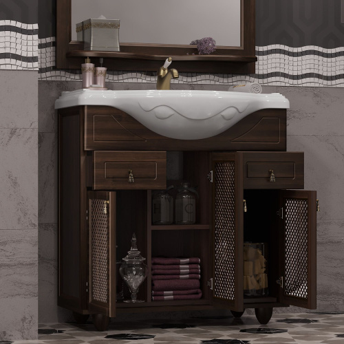 Мебель для ванной Opadiris Тибет 85 с декоративной решеткой, нагал фото 3