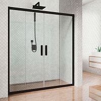 Душевая дверь в нишу Kubele DE019D4-CLN-BLMT 230 см, профиль матовый черный