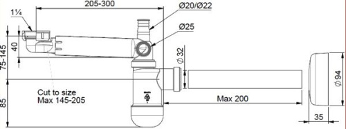 Сифон для раковины Prevex Preloc PR3-N4N35-001 фото 2