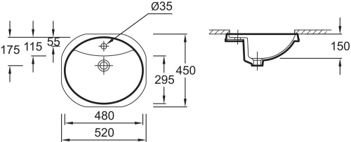 32 470 руб. Раковина Jacob Delafon Odeon E1357 встраиваемая снизу фото 3 Раковина Jacob Delafon Odeon E1357 встраиваемая снизу фото 3