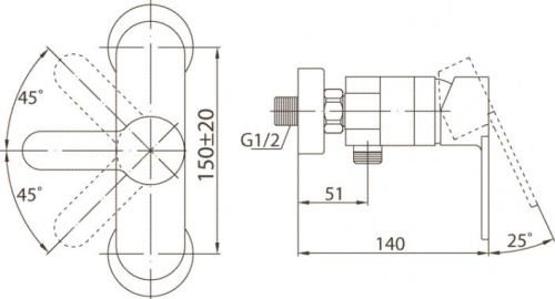 Смеситель BelBagno Tanaro TAN ESDM CRM для душа фото 2