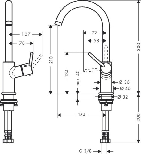 Смеситель Hansgrohe Talis 32082000 для раковины фото 6