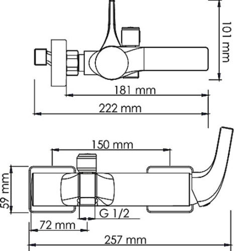 Смеситель Wasserkraft Sauer 7101 для ванны с душем фото 2