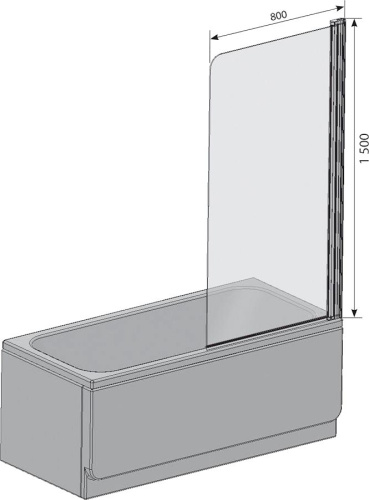 Шторка на ванну Ravak CVS1-80 R Transparent, профиль блестящий + средство для ванн и душевых кабин фото 5