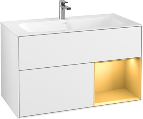 Мебель для ванной Villeroy & Boch Finion G040HFGF 100 с подсветкой и освещением стены фото 4