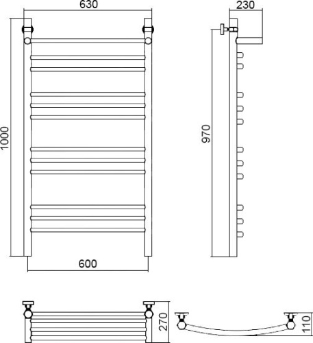 16 940 руб. Полотенцесушитель водяной Aquanerzh Дуга групповая с полкой 100х60 фото 3 Полотенцесушитель водяной Aquanerzh Дуга групповая с полкой 100х60 фото 3