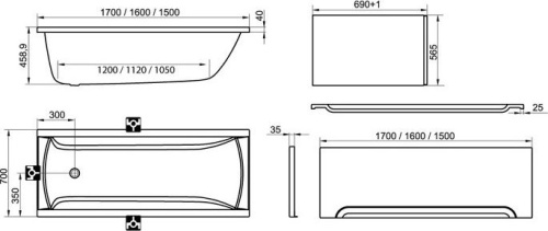 Акриловая ванна Ravak Classic 170x70 фото 3