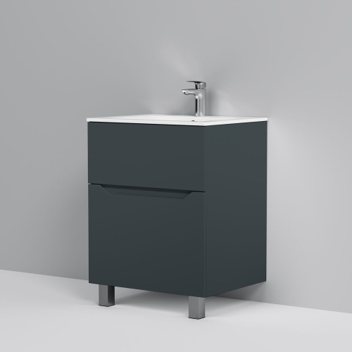 Мебель для ванной AM.PM Tender 60 напольная, графит фото 2 Мебель для ванной AM.PM Tender 60 напольная, графит фото 2