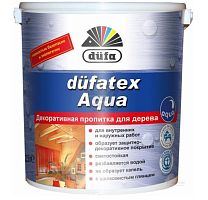 Пропитка декоративная для защиты древесины Dufa Dufatex-Aqua шелковисто-глянцевая тик 0,75 л.