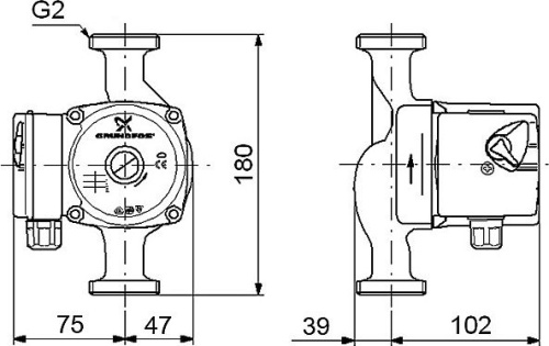 Циркуляционный насос Grundfos UPS 32-40 180 фото 3