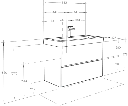 Мебель для ванной AQUATON Сканди 90 дуб рустикальный фото 7