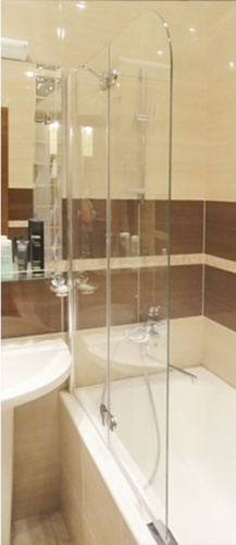 Шторка на ванну GuteWetter Lux Pearl GV-102A левая 100 см стекло бесцветное, профиль хром фото 2