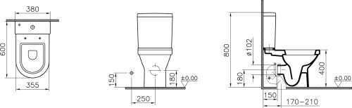 Унитаз-компакт VitrA S50 9798B003-7201 с микролифтом фото 3