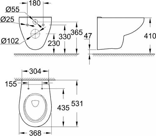 Унитаз подвесной Grohe Bau Ceramic 39427000 фото 8