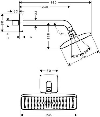 Верхний душ Hansgrohe Raindance E Air 27370000 фото 2