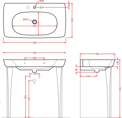 Раковина ArtCeram Civitas CIL002 90 см фото 5