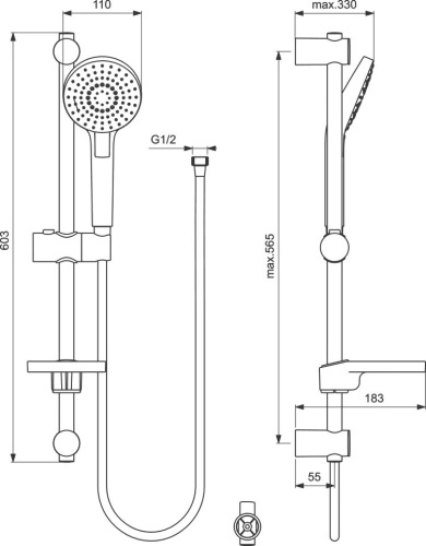 Душевой гарнитур Ideal Standard IdealRain B2620AA фото 2