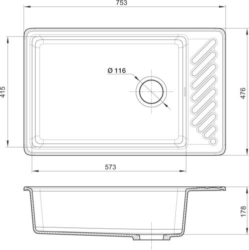 Мойка кухонная GranFest Quarz Z 51 черная фото 3