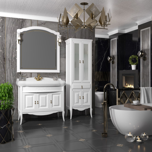 Мебель для ванной Opadiris Лоренцо 100 белая матовая фото 7