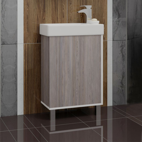 Мебель для ванной AQUATON Эмма 46 R, белая, дуб наварра фото 10