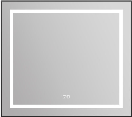 Зеркало BelBagno Kraft SPC-KRAFT-885-785-TCH-WARM-NERO черное, с подогревом фото 4