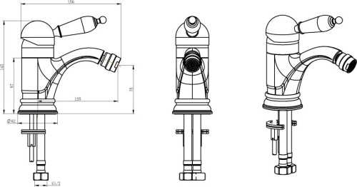 Смеситель Boheme Tradizionale Chromo 266 для биде фото 2