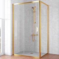 Душевой уголок Vegas Glass ZP+ZPV TUR NOVO 110*90 09 01 профиль золото, стекло прозрачное