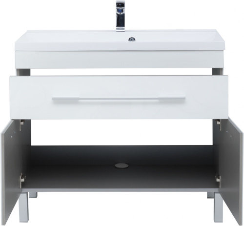 Мебель для ванной Aquanet Верона 100 белая, 1 ящик, 2 двери фото 2