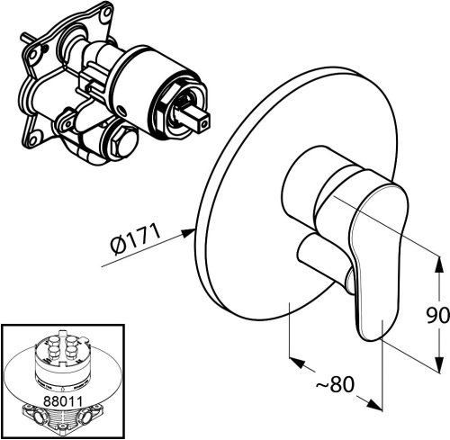 Смеситель Kludi Objekta 326500575 для ванны с душем фото 4