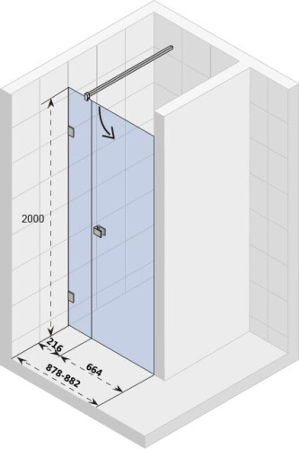 Душевая дверь в нишу Riho Scandic Mistral M102 90 см, R фото 3
