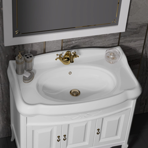 Мебель для ванной Opadiris Лоренцо 100 белая матовая фото 3